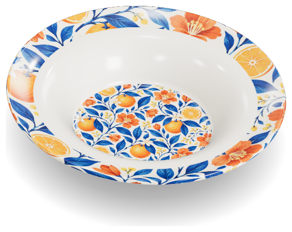 Bowl with original botanical artwork