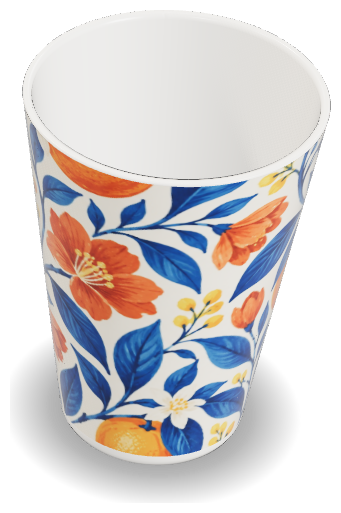Cup with original botanical artwork