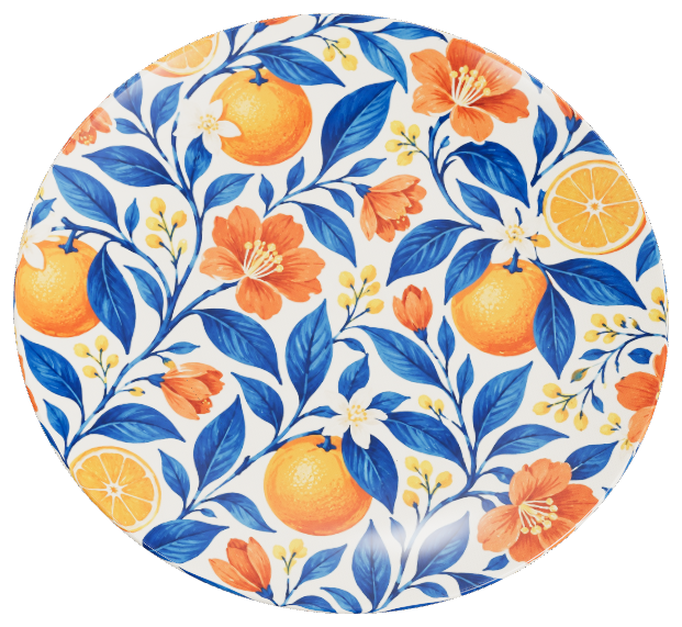 Plate with original botanical artwork